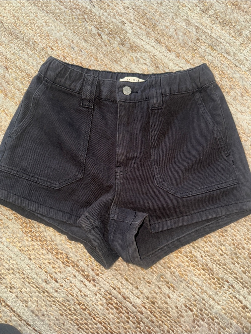PacSun Black High Waist Women's Shorts with Front Pockets